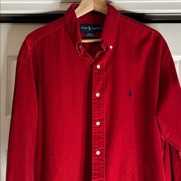 Ralph Lauren Other - Polo Ralph Lauren Men's Blake Corduroy Bold Red Button-Down Shirt Size Large